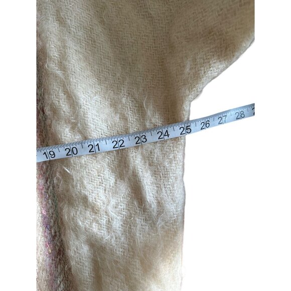 Vintage 80s Mohair Blend Zip-Up Cardigan Fuzzy Puffy Sleeves Ribbed Cuffs Retro - Picture 6 of 7